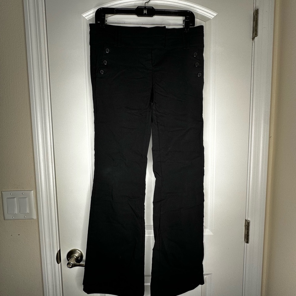 Charlotte Russe Black Stretch Career Flare Pants Office Chic Minimalist 6